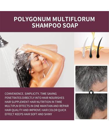 EXQST Black Soap Black Shampoo Bar Reverse Gray Shampoo Bar Gray Covering Shampoo Soap Polygonum Multiflorum Essential Oil Shampoo Black Soap - Buy Online on GoSupps.com