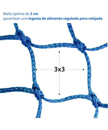 4x Heunetz Horses Feeding Nets - Extra Tightly Mesh for Improved Digestion | Includes 4 Free Carabiners | 4.5 kg Capacity | Dark Blue - Buy Online on GoSupps.com