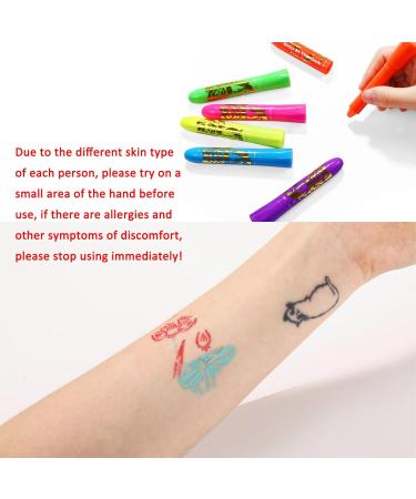 Buy 6 Colors Glow Face & Body Paint - UV Crayons Makeup for Kids & Adults | Neon Fluorescent Face Painting Kit for Halloween & Parties - Buy Online on GoSupps.com