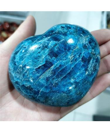 Natural Raw Blue Apatite Crystal Heart - Unique Family Gift Reiki Healing Stone Cabochons for Indie Room Decor - Lucky Stone (250-300g) - Buy Online on GoSupps.com