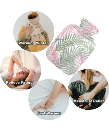 NAANLE 2L Pink Palm Leaf Heat Bottle with Cover - Ideal for Menstrual Cramps Pain Relief Hand & Foot Heat Therapy - Buy Online on GoSupps.com