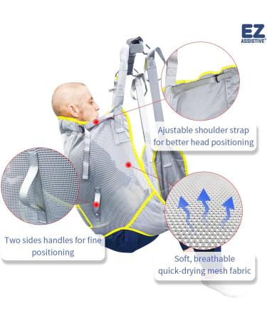 EZ Assistive Patient Hygiene Assist Lift Sling Hoyer Lift Sling for Patient Shower Bath Toileting Lift Sling for Elderly (Medium) - Buy Online on GoSupps.com