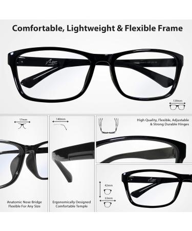Buy Blue Light Blocking Glasses | UV Protection Computer & Reading Glasses for Men & Women - Lightweight TR90 Frame - Buy Online on GoSupps.com