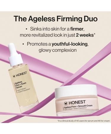 Honest Beauty Ageless Firm and Smooth Cream Powered by Vegan Collagen Elastin Polypeptides Firmer Smoother Looking Skin Fragrance Free EWG Verified Cruelty-Free 1.7 fl oz Firming Cream 1.7 fl oz - Buy Online on GoSupps.com