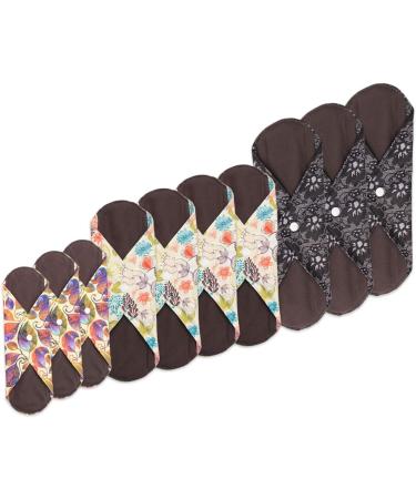 Teamoy 11 Piece Sanitary Pad Set - Reusable Washable Cloth Menstrual Pads and Liners with Wet Bag - Super Absorbent and Comfortable - Leaves Jungle Flowers - Buy Online on GoSupps.com