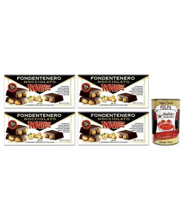Novi Nocciolato Lot of 4 bottles of 400 g of dark chocolate extremely sweet with full noises 72% cocoa 130 g + Italian Gourmet Tomato Pulp Tomato Pulp