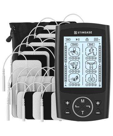 Stimease TENS Unit, 24 Modes Independent Dual Channel TENS EMS Muscle Stimulator, Electric Massager Physical Therapy Equipment for Body Pain Management with 20 Electrode Pads