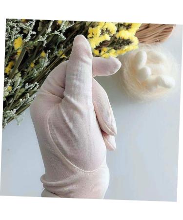 FRCOLOR Mittens 1 Pair Grooming Gloves Inspection Gloves Hand Moisturizer Hand Gloves Paraffin Wax Gloves Breathable Moisture Gloves Beauty Accessory Silk Multifunction Jewelry White - Buy Online on GoSupps.com