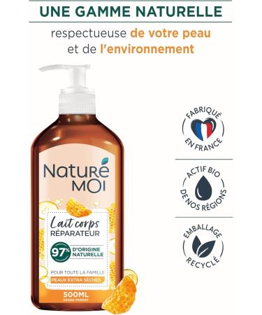 Natur Moi Repairing Body Lotion with Organic Limousin Honey and Avocado Oil - Nourishes and Repairs Extra Dry Skin - 97% Natural Origin - 500ml - Made in France - Buy Online on GoSupps.com