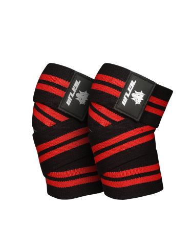 TENUM Knee Wraps Weight Lifting Bandage Straps Guard Pads Powerlifting Gym 78" Pair Knee Wraps for Squatting for Men and Women