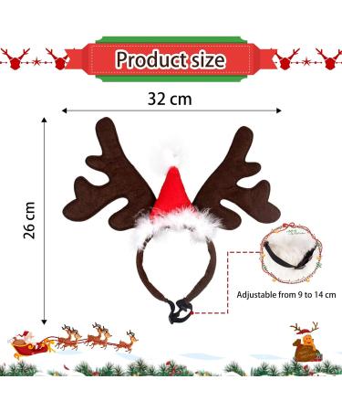 Shop Lynbly Christmas Reindeer Headband for Pets | Adjustable Cat & Dog Headgear with Santa Hat - Buy Online on GoSupps.com