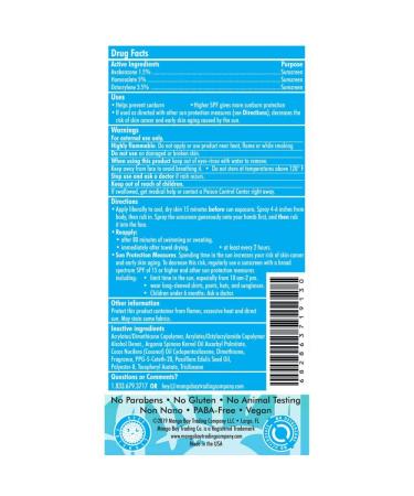 Mango Bay Reef Friendly Sunscreen SPF 15 | Vegan Broad Spectrum UVA/UVB Spray | Water Resistant | Paraben & Paba-Free | 6fl Oz - Buy Online on GoSupps.com