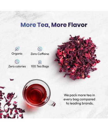 Organic Hibiscus Tea - 100 Tea Bags | Single Origin Herbal Tea | Eco-Friendly & Non-GMO | Caffeine-Free & Sugar-Free | Cederberg Tea Company - Buy Online on GoSupps.com