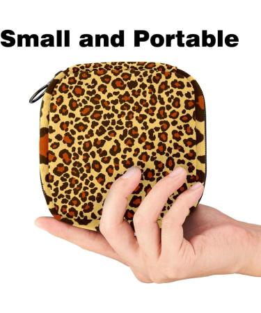 Leopard Jaguar Pattern Sanitary Napkin Storage Bag | Portable Menstruation Pad & Cup Pouch for Teens & Women - Buy Online on GoSupps.com
