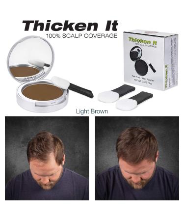 Thicken It Light Brown Hair Powder - Talc-Free Scalp Coverage for Men and Women - Water Resistant Hair Loss Concealer - 0.32 oz - Buy Online on GoSupps.com