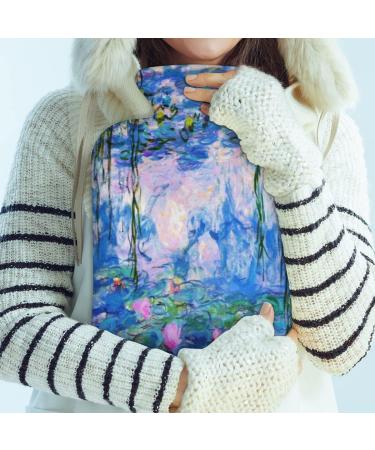 Flowers Hot Water Bottle with Fluffy Cover - 2L Capacity for Kids & Adults | Cozy Nights & Pain Relief - Water Lilies Design - Buy Online on GoSupps.com