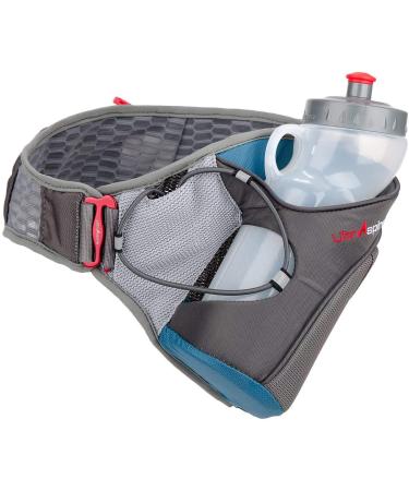 Ultraspire Nerve Hydration Trail Running MBS Waist Belt Pack with 20 oz Bottle, Gray/Blue (XS)