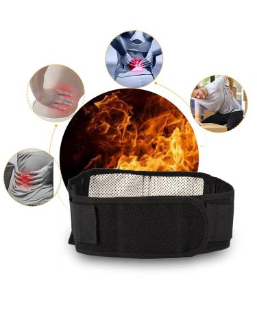 Tourmaline Self-Warming Magnetic Therapy Waist Belt - Lumbar Support 43.3x5.9 Inches Black Protection Wrap for Pain Relief - Buy Online on GoSupps.com