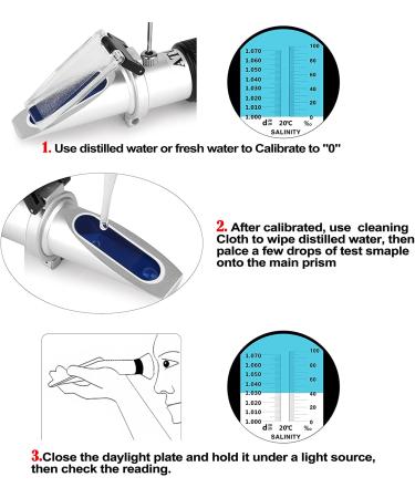 Marine Fish-Keeping Salinity Refractometer | Dual Scale Specific Gravity & Salinity Meter for Aquariums | 0-100ppt & 1.000-1.070 Range | Saltwater Tester with ATC Function - Buy Online on GoSupps.com