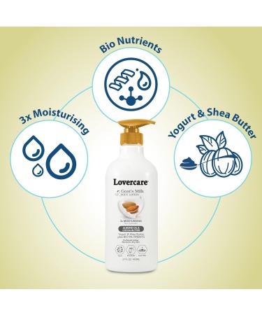 Lovercare Goat Milk Body Lotion - 27.05oz (800ml) for Dry Skin with Almond Oil & Cocoa Butter | Premium Moisturizer - Shop Now - Buy Online on GoSupps.com