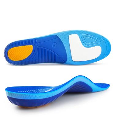 Shoe inserts orthopedic insoles shoes - heel spur inserts gel orthopedic insoles for flat feet foot pain plantar fasciitis insoles sports for women & men - blue L blue L (EU45-47) -30cm