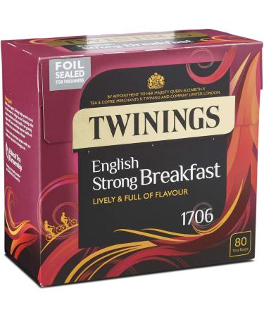 Twinings English Strong Breakfast Tea Bags 80 Count - 250g Pack of 1 - Buy Online on GoSupps.com