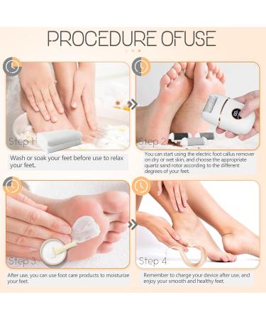 Automatic Callus Remover for Feet - Rechargeable Electric Pedicure Tool with 3 Roller Heads 2 Speeds Waterproof Design for Effective Cracked Dry Skin Care - Buy Online on GoSupps.com