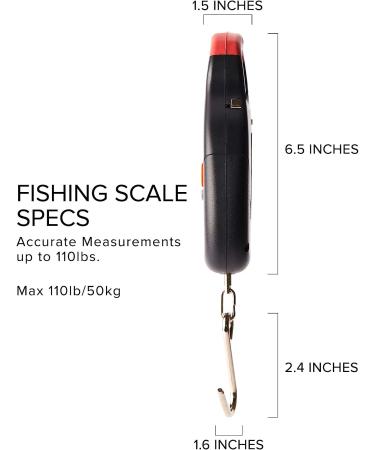 Kraken Bass Fishing Scale - Portable Electronic Digital Weigh Scale with Measuring Tape - Buy Online on GoSupps.com