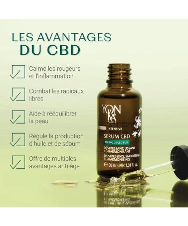  Yonka Yonka Paris CBD Serum 5ml 100% Pure CBD Soothing & Rebalancing Facial Treatment Water-Free Alcohol-Free All Skin Types - Buy Online on GoSupps.com