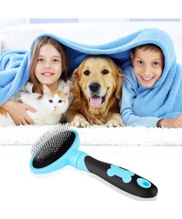 Pleasantsong Dog & Cat Grooming Brush with Self Cleaning Button - For Short/Long Hair, Removes Undercoat, Loose Fur & Dirt - Buy Online on GoSupps.com