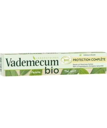  Vademecum Vademecum - Complete Protection Toothpaste - Certified Organic - Organic Green Tea and Mint - 99% Naturally Derived Ingredients - 75ml Tube - Pack of 3 - Buy Online on GoSupps.com
