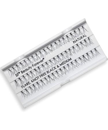 Beauty Forever Professional Individual Lashes 5 Ply Flare Black Knot Free For Natural Volume Available Sizes Short Medium & Long (BF1002-Medium) - Buy Online on GoSupps.com
