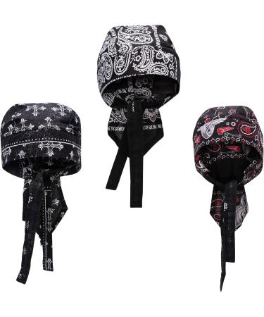 Elephant Brand Skull Caps - 100% Cotton Pack of 3 Biker Hats in Patterned & Plain Colors - Buy Online on GoSupps.com