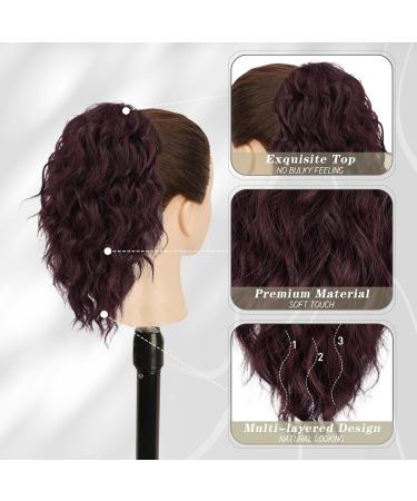 Buy BARSDAR Burgundy Hair Extensions | 30cm Curly Wavy Synthetic Hair Parts for Women - Multi-Layered Dark Burgundy Clip-In - Buy Online on GoSupps.com