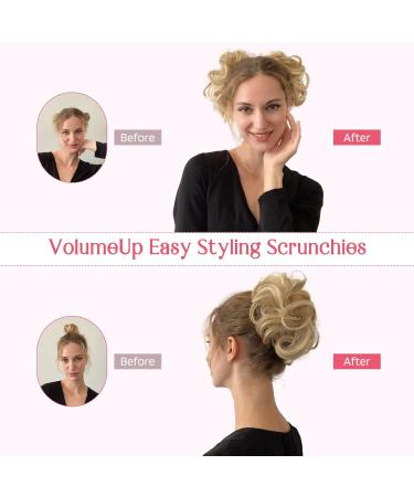 100% Real Human Hair Tousled Updo Extension in Medium Brown with Highlights - Messy Bun Hair Piece for Women - Buy Online on GoSupps.com
