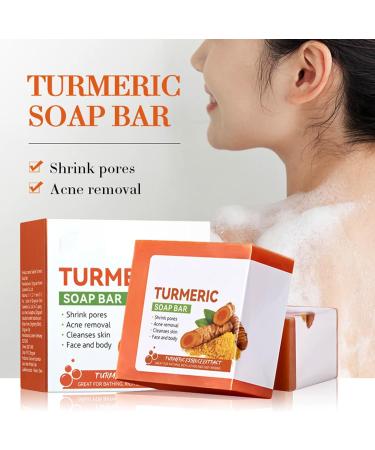 KOAHDE Turmeric Skin Brightening Soap Deep Cleaning Ginger Soaps Turmeric Soap Hyperpigmentation Organic Turmeric Soap Ginger Bath Soap Turmeric Handmade Soap Bar Cleansing Natural Handmade Soap - Buy Online on GoSupps.com