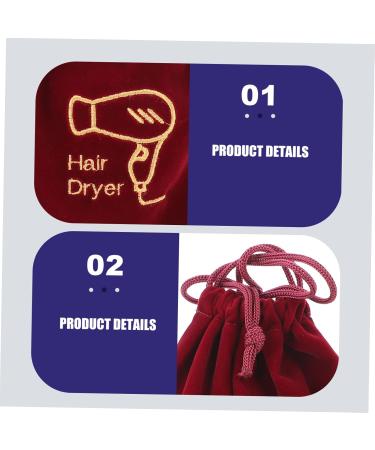CANIGHT 2 Pcs Storage Bag Dryer Styling Containers Drawstring Storage Pouch Hair Dryer Bag Travel Bag Fabric - Buy Online on GoSupps.com