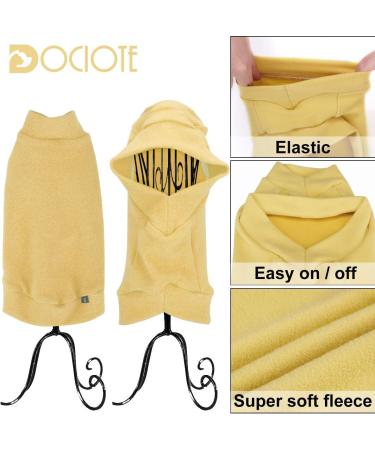 Docio Dog Sweater - Soft & Warm Spring T-Shirt Coat for Small Dogs & Cats - Yellow (1 Pack) - Buy Online on GoSupps.com