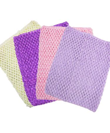 Time to Sparkle 4pcs Crochet Tube Top Crochet Tutu Infant Dress Baby Girls Skirt Pettiskirt 10"x12" Mix-Purple Shade 25x30cm Mix-purple Shade
