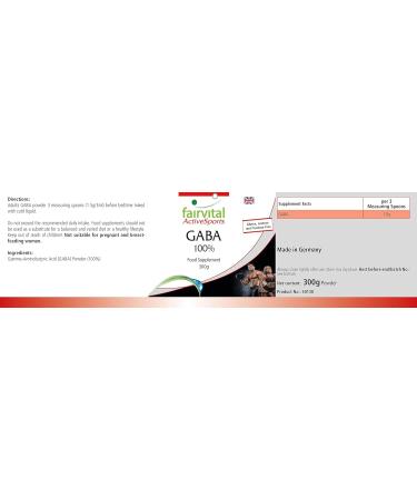 Fairvital | GABA 100% Powder 300g - BOX for 200 Days - Highly Dosed - VEGAN - Gamma-aminobutyric - Buy Online on GoSupps.com