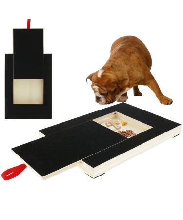 Dog Nail Scratch Board File Wooden Dog Nail File Board with Built-in Snack Box Sandpaper Puppy Nail Grinding Pad Scratcher Alternative to Dog Nail Clippers & Grinders(black)