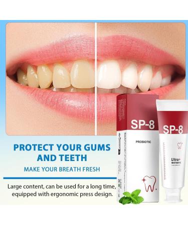 SP-8 Probiotic Whitening Toothpaste Sp-8 Ultra Whitening Toothpaste Deep Cleaning and Caring Toothpaste Stain Removal Fresh Breath Deep Clean - Buy Online on GoSupps.com