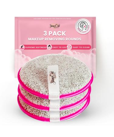 StansOut Beauty Makeup Removing Rounds - Reusable Face Pads Microfiber Cloth - Washable Makeup Remover Pads - Facial Cleansing Cloths - Gentle & Effective - Travel-Friendly - 3 Pack