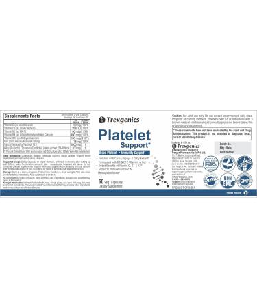 Trexgenics Platelet Support with Carica Papaya, Giloy, Iron, Vitamin B6, B12, C & D3 - 60 Veg Capsules - Buy Online on GoSupps.com