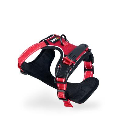 lionto dog harness padded anti-pull harness reflective safety harness adjustable size L red L Red