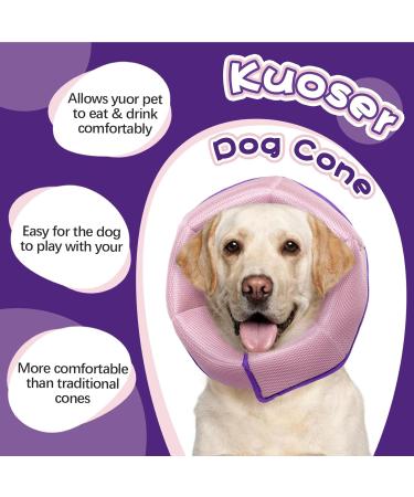 Kuoser Adjustable Dog Collar XL - Comfortable Leakage Protection & Wound Prevention 42-55cm Neck Purple - Buy Online on GoSupps.com