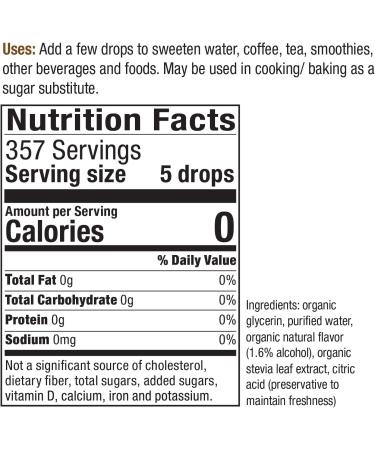 Nature's Way Organic Stevia - Zero Calorie Sweetener, No Bitterness, Vegetarian Non-GMO Vanilla, 2 Oz - Buy Online on GoSupps.com