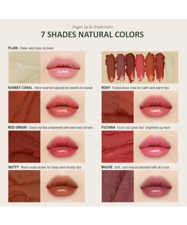 Nearby Recharging Vegan Lip Balm - Intensive Moisturizing Treatment for Dry Lips & Cheeks | Natural Mauve Colors - Buy Online on GoSupps.com