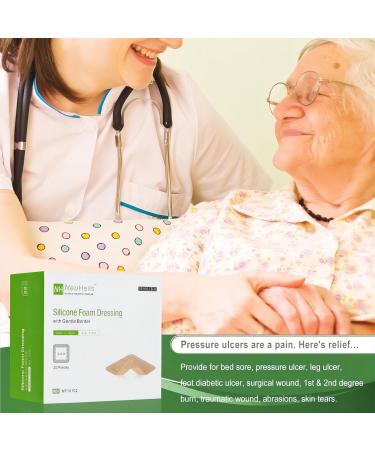 Buy Silicone Foam Dressing 4x4 (20 Pack) - High Absorbency Waterproof Wound Bandage for Bed Sores & Leg Ulcers - Buy Online on GoSupps.com