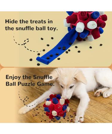 Interactive Dog Sniffing Ball - Portable Snuffle Toy for Small & Medium Dogs | Larimuer Red White Blue - Buy Online on GoSupps.com